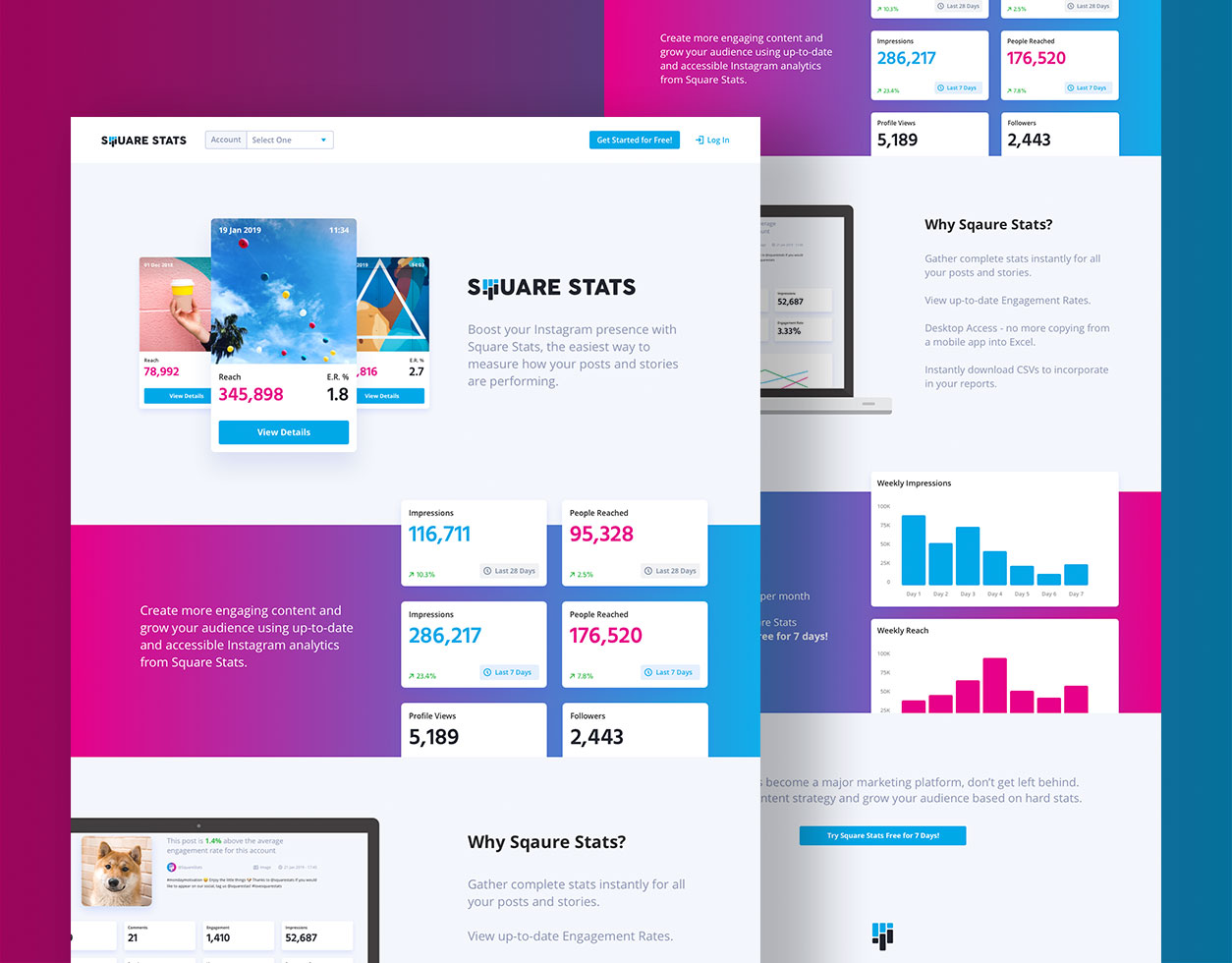 Square Stats product design screenshot