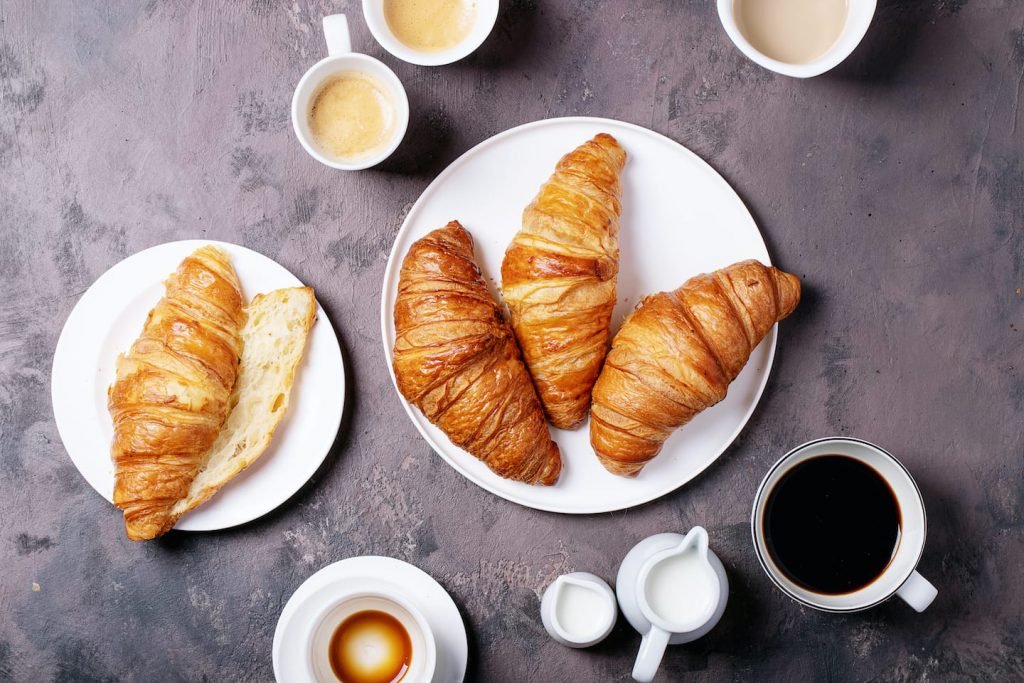 Fresh Coffee with Croissant